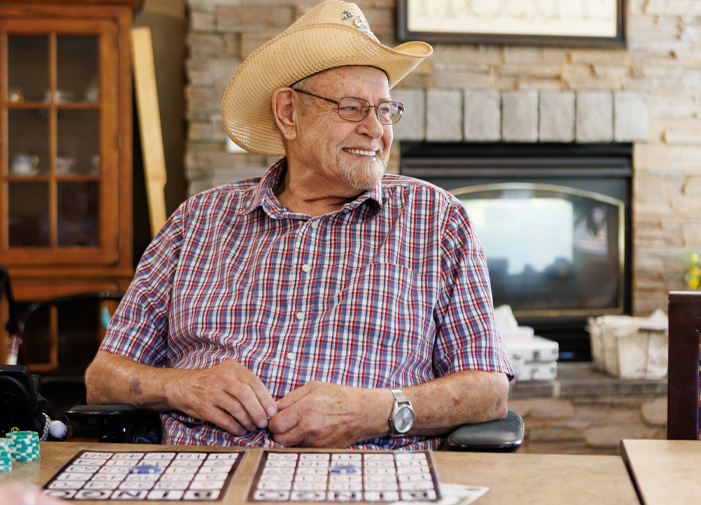 Rock Cove resident playing bingo